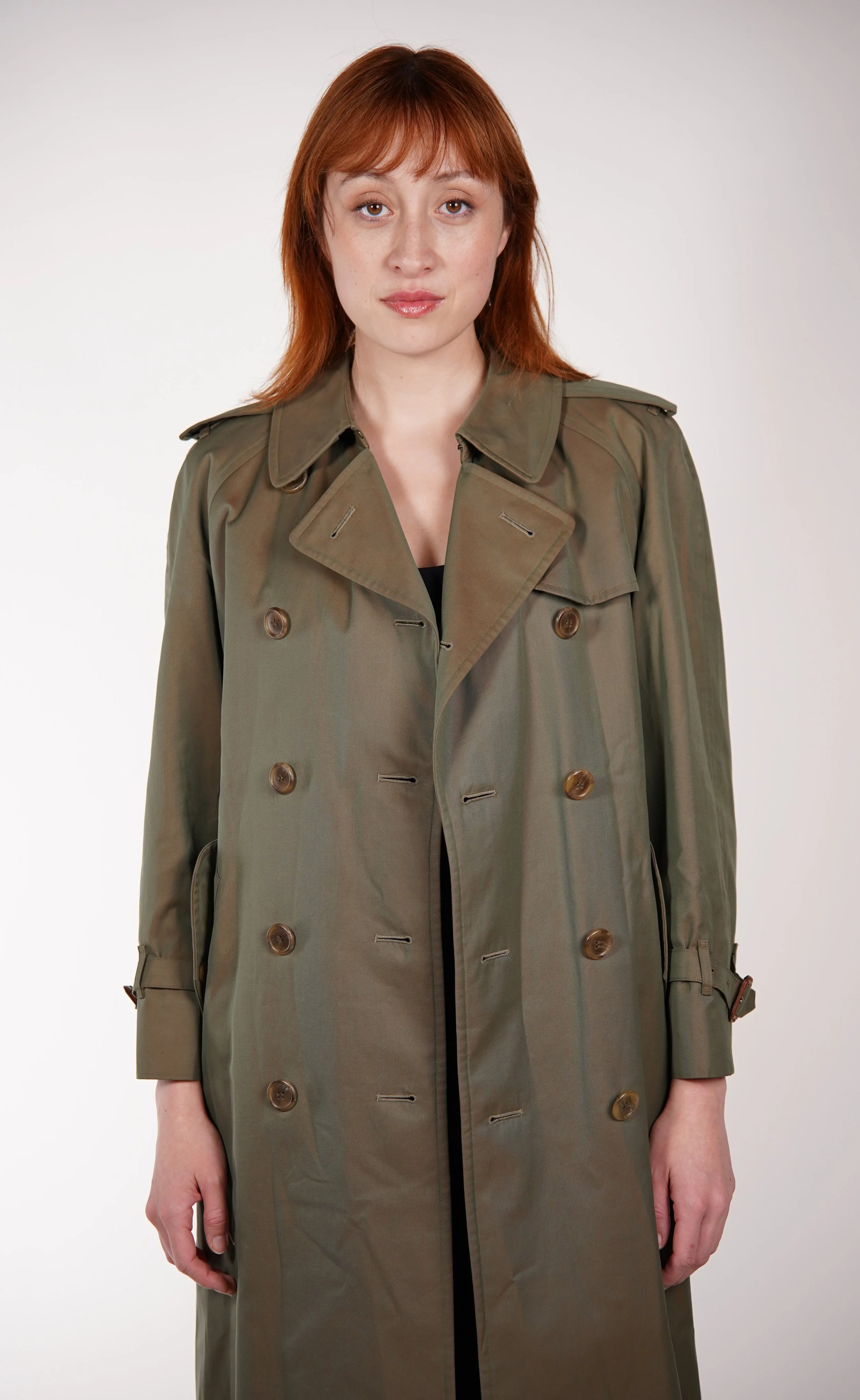 90s Vintage Burberrys モッズコート ダークグリーンブラウン Vtg 80s BURBERRYS Green Suede Leather Wool Lined Nova Check Jacket